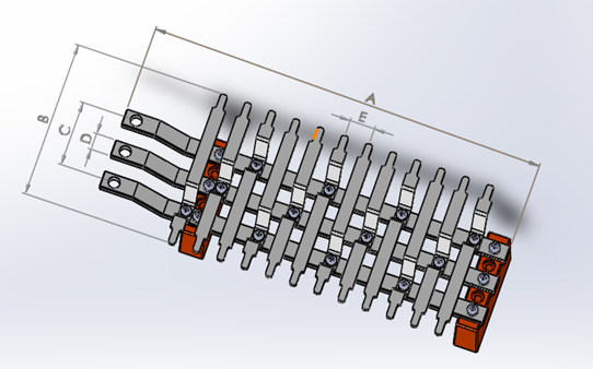 barramentos bifasico 150A