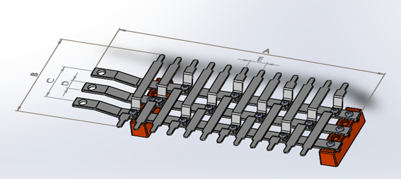 barramentos bifasico 150A