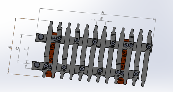 barramentos bifasico 150A