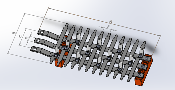 barramentos bifasico 150A